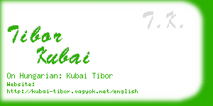 tibor kubai business card